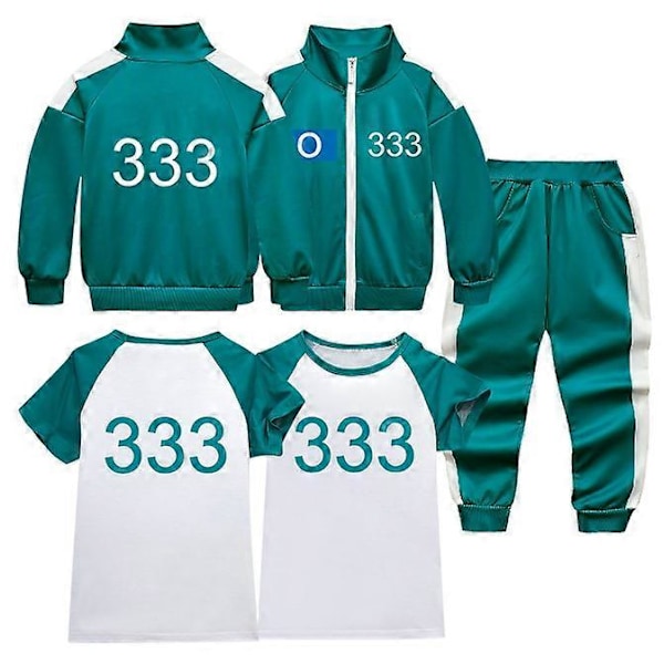Squid Game 2-spiller Cosplay Kostyme Treningsjakke Komplett Klesett Nr.333 Nr.333 Nr.333 No.333 110cm