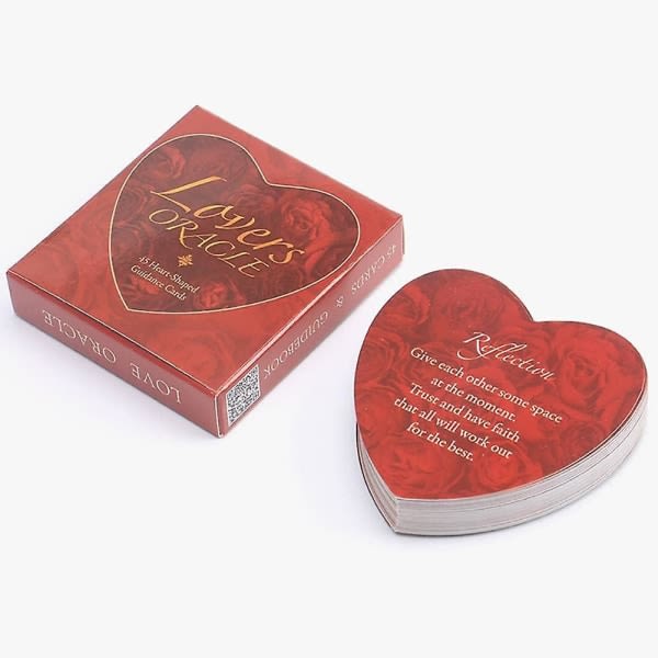 Card Game Love Tarot Set Family Party Board Game Divination Cards Love Oracle (Heart Shape)