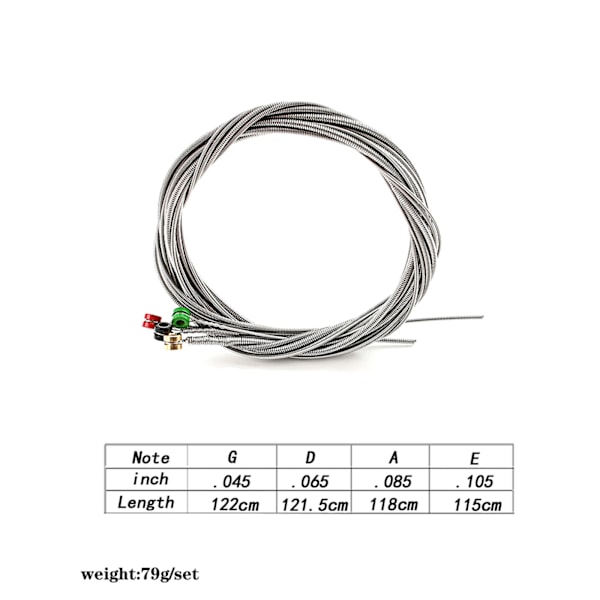 4-strängad elektrisk bassträng, 0,45 mm-1,05 mm rostfritt stål elektrisk basstränginstrument bas DIY Reparation basdelar 0.14 5