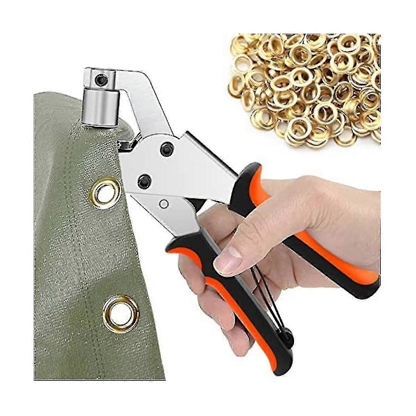 Öljettång för presenningar, öljetttång set med 300 öljetter (diameter 10 mm), öljetttång 10 mm Fo [db]