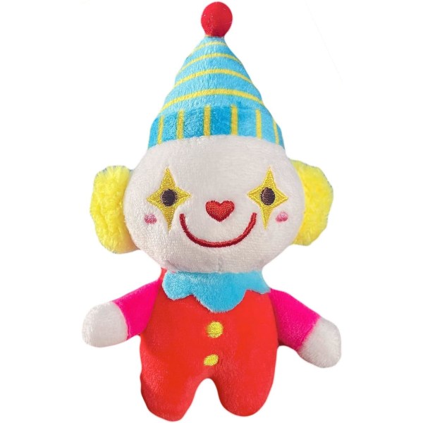 Söt clown plyschdocka, minicirkus clown plyschhänge nyckelring leksak, 4,7" mjuk