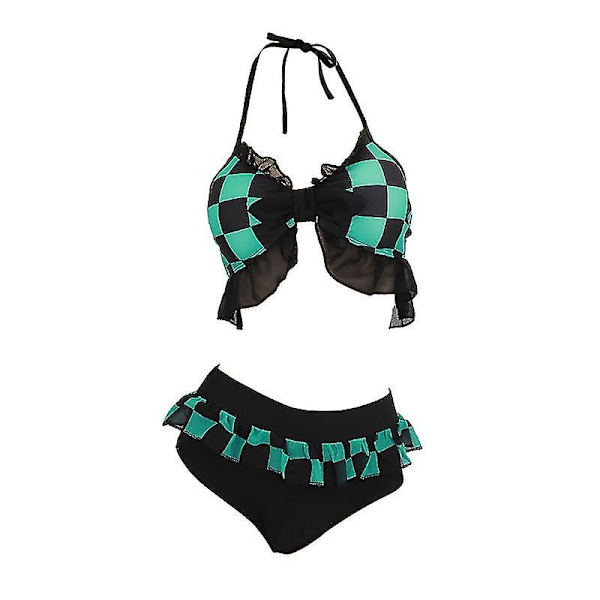 Demon Slayer Cosplay Puku Bikini Ranta Kesä Uimapuku Setti Kamado Tanjirou Kamado Tanjirou M