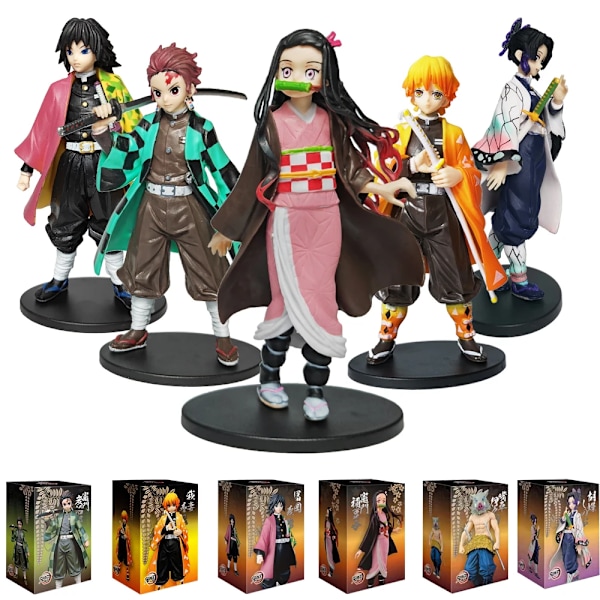 Demon Slayer Figur Kamado Tanjirou Actionfigur Anime Agatsuma Zenitsu Nezuko Warrior Nej Yaiba Kimetsu PVC-modellleksaker