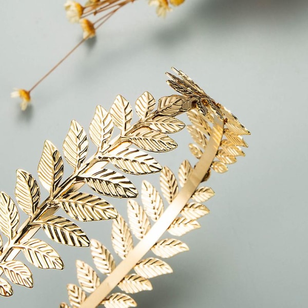 Roman Leaf Crown, flickor Greek Gold Leaf Pannband Brudpannband Guld Laurel Leaf Huvudbonad