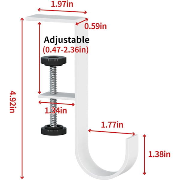3 ställbara klämmor för skrivbord, ryggsäcksväska, handväska, krok för kontorsbord, klämma, handväskhållare, små krokar