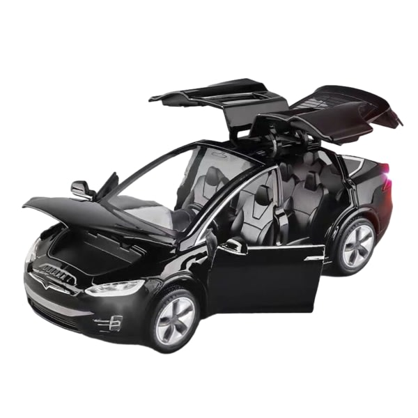 1:32 Bilmodell Leksaker Öppningsbar glödande fordonsmodell för barn Presentatör Svart