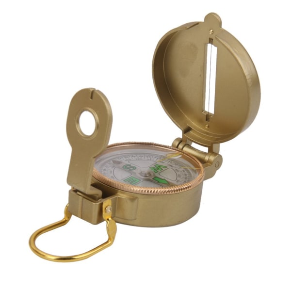 North Arrow sotilasinsinöörin metallinen kelluva kellotaulu suuntakompassi (kulta)