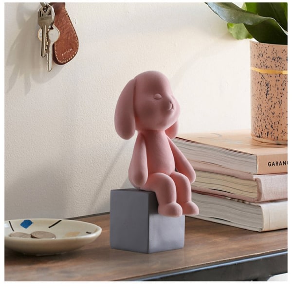 Söpö Flock Simulation Rabbit Decoration Home Desk Olohuone