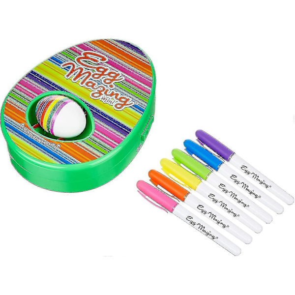 The Eggmazing Easter Egg Mini Dekorationssæt Kunst- og Håndværkssæt - Inkluderer Ægdekorationssnurre og 6 Markører [emballagen kan variere]