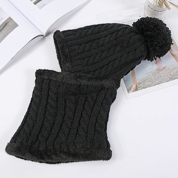 Naisten Balaclava-pipo Lumisuksi Talvi Neulotu Fleece Kallohattu