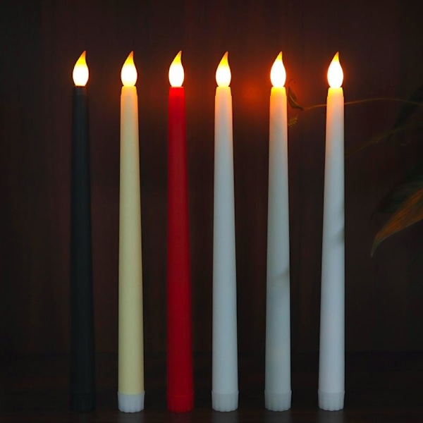 LED-ljus batteriljus långa ljus 6 st 6 stk/beige 6st/Beige