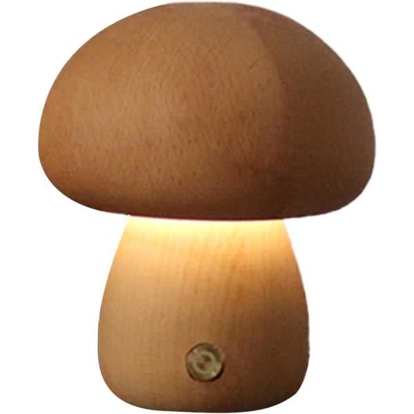 Nattlampa, Bordslampa Söt liten svamp Skrivbordslampa Trä Vintage Bordslampa Bärbar Justerbar Nattlampa Sänglampa (D - Bok)