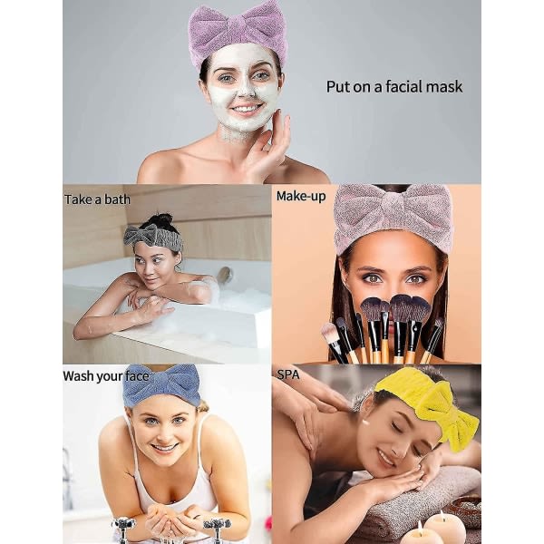 Face Wash -pääpanta, kasvojen meikkinauha, suihkukylpyläpanta, korallifleece-päänauha, lahjat tytöille ja naisille, 2 kpl