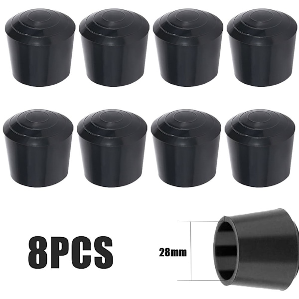 8 stk Stolbensskydd Gummiføtter 28MM 28MM 28mm 28mm