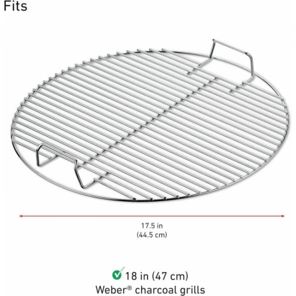 44,5 cm Grilli Pyöreä Ruostumaton Teräs Ruudukko 7432 Varaosa Hiiligrilli