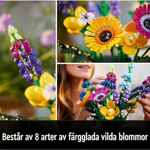 Vildblomsterbukett, lavendel och gerbera, vuxenkit, presenttips, botanisk samling Flowers