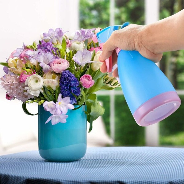 2-pakning 500ml växtsprayflaska Tomma plastvattenflaskor Vakuumsprayflaska för hage Hem Blommor Kök Rengöring Frisörsalong - Blå/Rosa