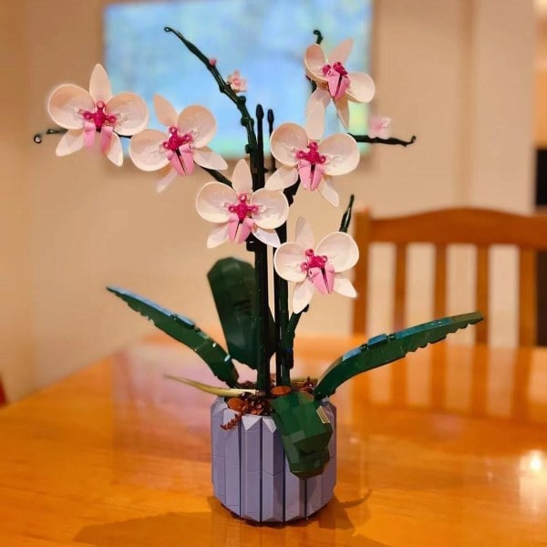 Orkidé Byggklossar Blommiga Suckulenter i Krukor för 10311 Romantiskt Set Monterade Leksaker Flickpresenter