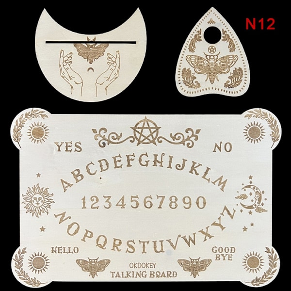 Divinasjonspendelbrett i tregravert magisk tavle Ouija Boa - Perfekt 12