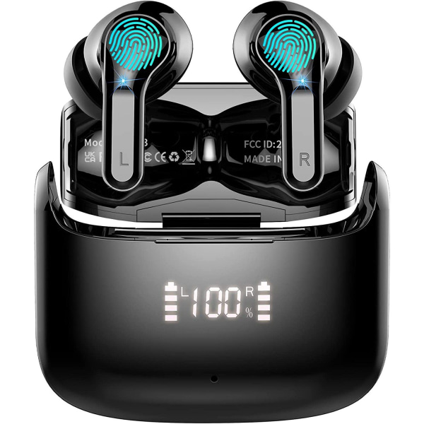 Bluetooth-hodetelefoner, sportshodetelefoner, trådløse 5.3 in-ear-hodetelefoner