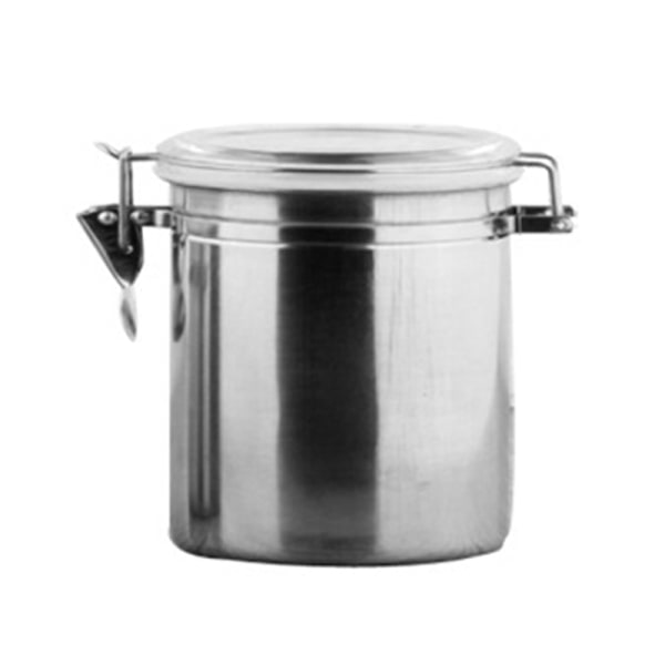Lufttæt tank i rostfritt stål med genomskinligt lås Multifunktionsbeholder til kaffebønor og teforseglad tank 5 tum 10,5 cm