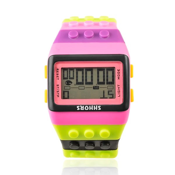 Muotimerkki SHHORS Kellot Naiset Kellot Muoti Muovi Led Digitaaliset kellot Rainbow Watch Elektroninen rannekello reloj mujer Type 4
