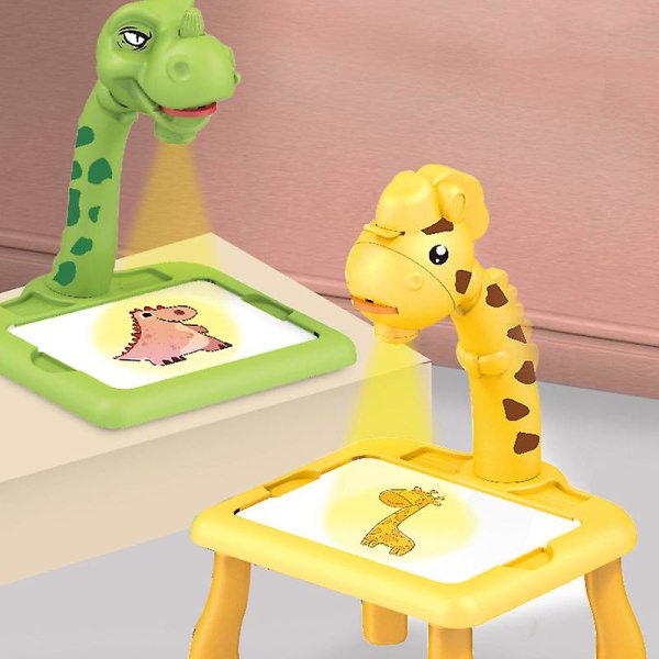 Projektiopiirustustaulu värikynällä Yhteensopiva lasten kanssa, jotka oppivat ja piirtävät Paint -ES Yellow No Music Dinosaur