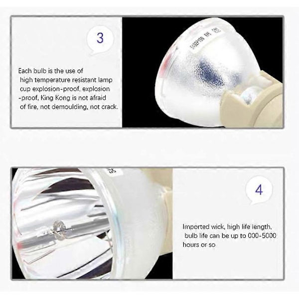 Kompatibel W1070 W1070+ W1080 W1080ST HT1085ST HT1075 W1300 projektorlampe 240/0.8 E20.9N for BenQ Greamy White