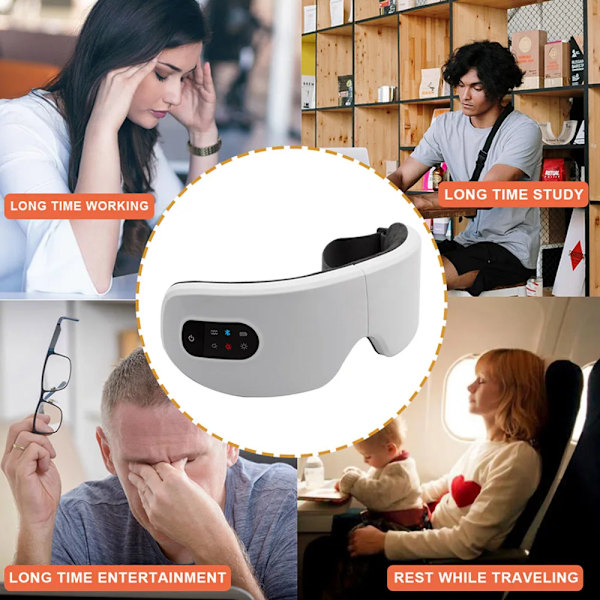 4D Älykäs Silmämassageri Langaton Värähtely Silmähoitolaite Lämmin Kompress Bluetooth Silmähieronta Lasit Väsymys Pussit Ryppy