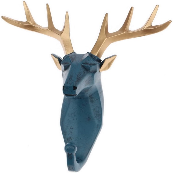 Hantverk Hem Väggdekor Snygg Djurhuvud Blue Deer Resin Carto