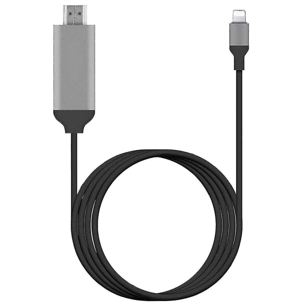 [Apple Mfi -sertifioitu] Lightning-HDMI-sovitin, HDTV-kaapeliadapteri yhteensopiva iPhonen, iPadin, iPodin kanssa 1080p digitaalinen Av Syn