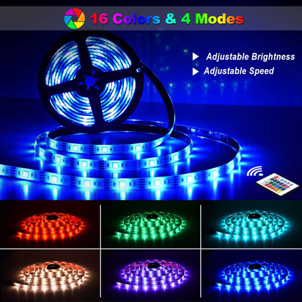 LED Strips [2 x 3M], 5050 RGB Vanntett LED Strip