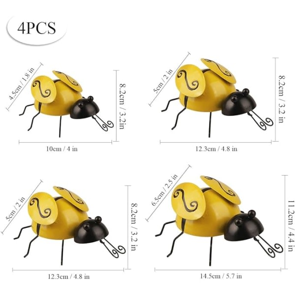 Dewenwilsin 4-osainen mehiläisseinäkoriste Mehiläisseinätaide ulkokäyttöön DXGHC:lle