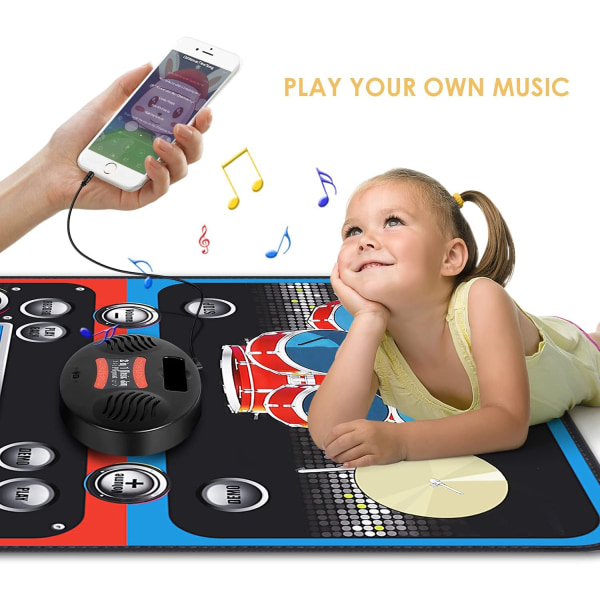 Trumkuddar för musikinstrument för barn - Bärbara 2 i 1 elektroniska trumset för barn, pedagogiska leksaker för toddler Slagverk, stimulera barns kreativitet