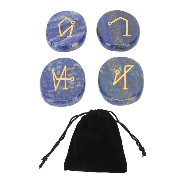Graverade palmstenar polerade runda bärbara fiksbalanserende stenar for Reiki Healing Meditation (Lapis Lazuli)