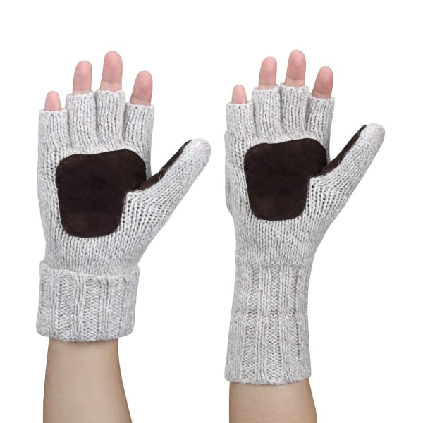 Vinter varme fingerløse strikkede hansker konvertible hansker hanske