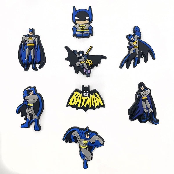 8 st Superhjälte Batman The Dark Knight Skor Berlocker Till Crocs Clog Sandaler Dekoration Tillbehör Presenter