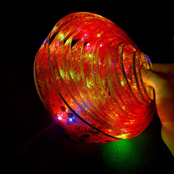 Juldekoration Glödande Ljus Julinslagsmaterial Atmosfärdekoration Band Glödande LED Färgad Ljusröd Färg Ljus 2m