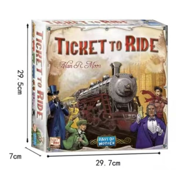 Engelsk och amerikansk version av hela serien Ticket To Ride Europe-brädspelskort