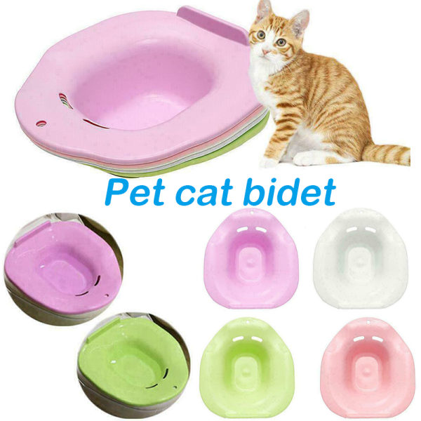 Pet Cat Plast Basin Bidé Husdjurstillbehör Lätt att rengöra Bärbar bidé Lämplig for dusjträning Grön