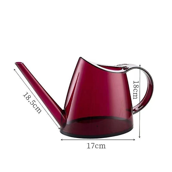 Vannkanne for innendørs planter, lang tut hagevannkane, 1,4 l vannkane innendørs for potteplanter, blomster, sukkulenter (gjennomsiktig rød)