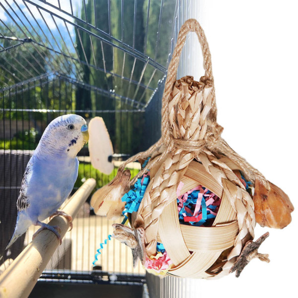 Vävda papegojor Tuggbollsleksak Personlig bitsäker fågelbollsleksak för kakaduor Primärfärg
