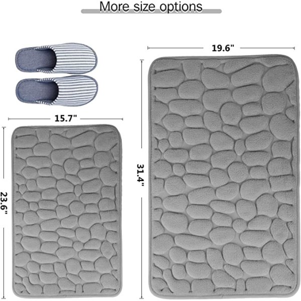 Memory Foam Bademåtte Skridsikker Bademåtte Grå