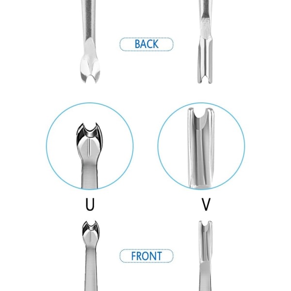 8kpl DIY Nahka Groover U V -muotoinen nahkakäsityökalu, ruostumaton