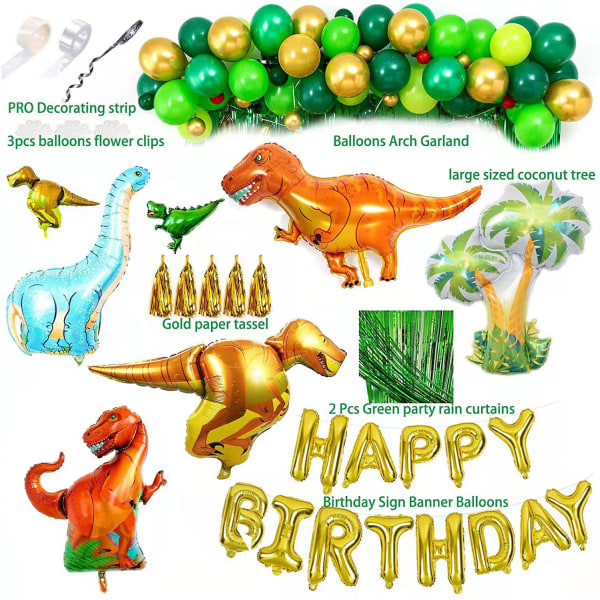 Dinosaur födelsedagsfest dekorationer Pojke Stor dinosaurie