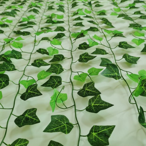 12 konstgjorda blad växter hängande kransar Festdekor Grön 12pcs Green