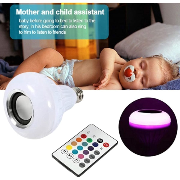 Bluetooth glödlampa med högtalare Music Sync RGB Color Cha