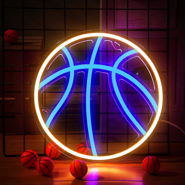 Basket neonskylt for barnrumsinredning Baskettema neonväggskylt Cool basket ledljus USB styrd natt for soveromsfest Hängdekor
