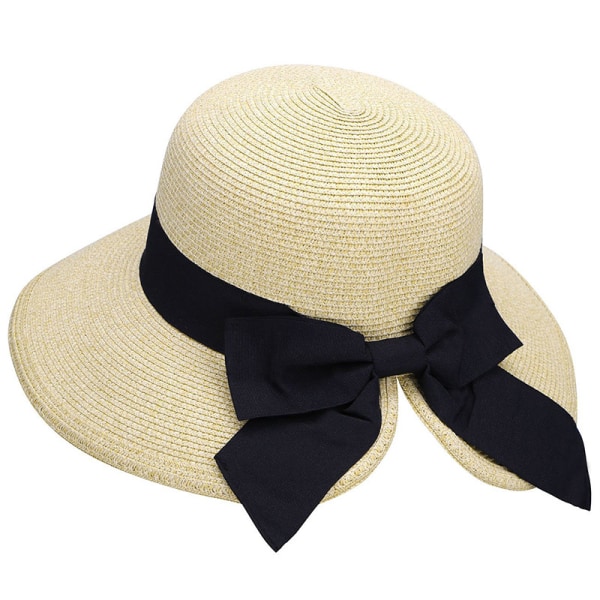 Outdoor Sunshade Empty Tail Bow Straw Hat