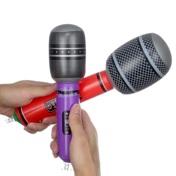 12 Blow Up oppblåsbare mikrofoner 25CM 25cm